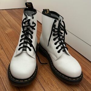 Dr. Martens White Leather Boots (NEW)
